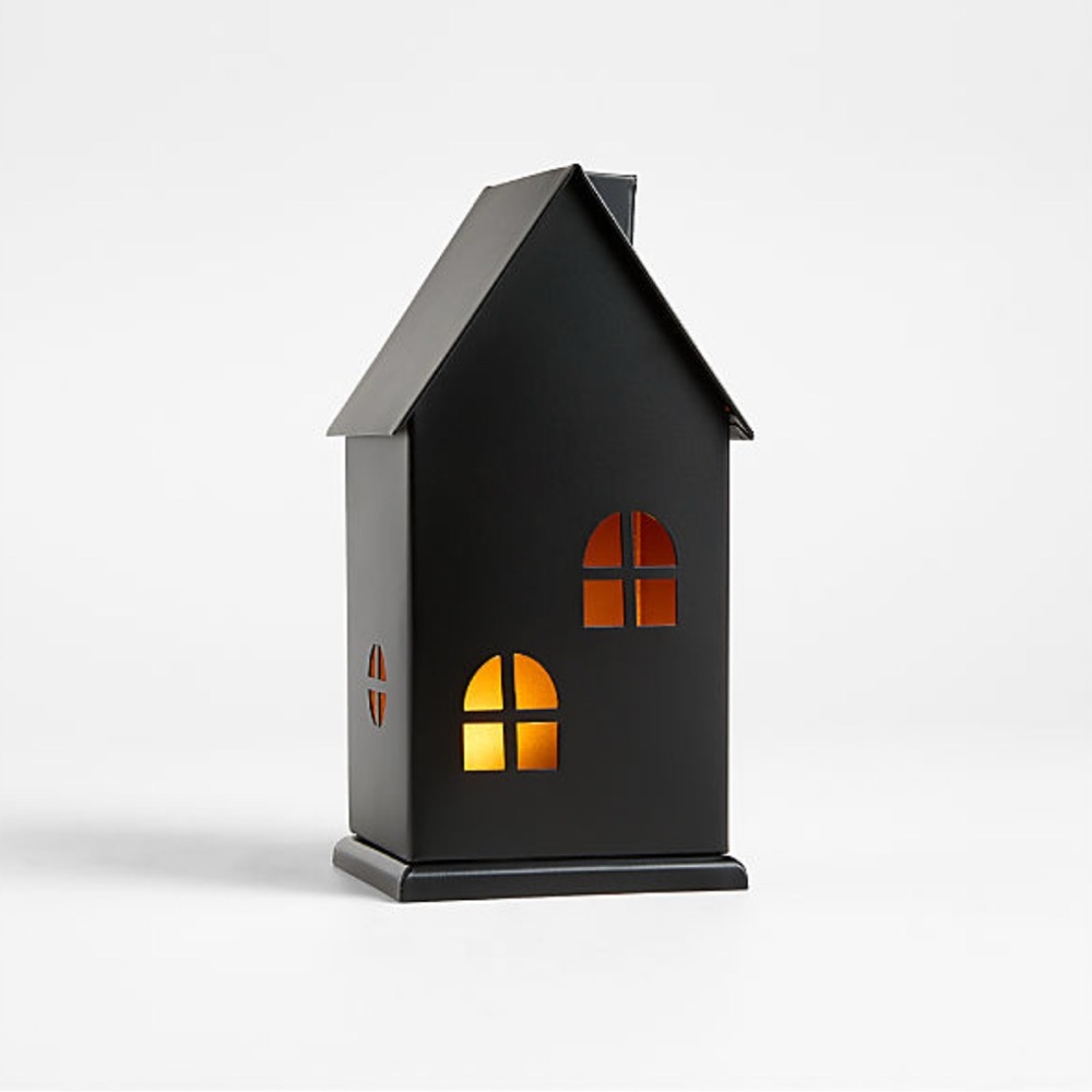 New! Crate&Barrel 🏚️🏚️ Black House with LED Lights Decor